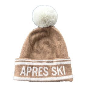 100% Cashmere Scott & Scott London Tan Apres Ski Winter Beanie Hat